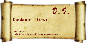 Deckner Ilona névjegykártya